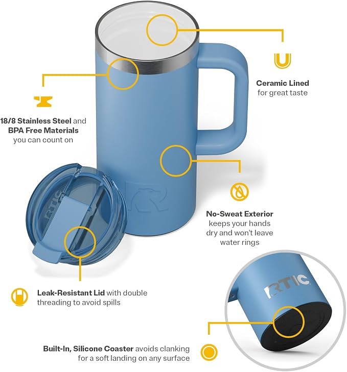 RTIC 20oz Road Trip Travel Mug - Image 4