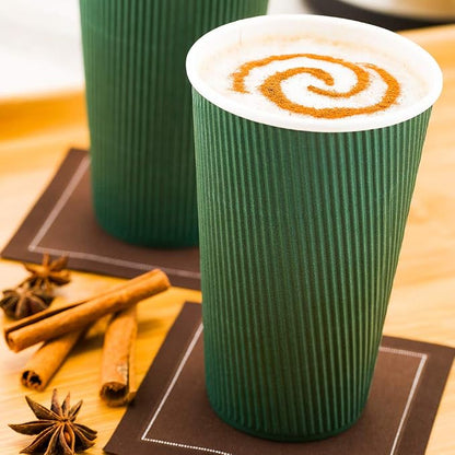 Restaurantware Ripple Wall Coffee Cups 500 Count 16 Ounce Insulated Forest - Image 7