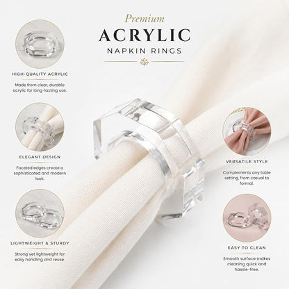 ALPHA Living HOME Acrylic Napkin Rings Set of 12 - Image 5