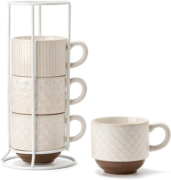Large Ceramic Coffee Mug Set of 4 by JHJIEMEIHOME