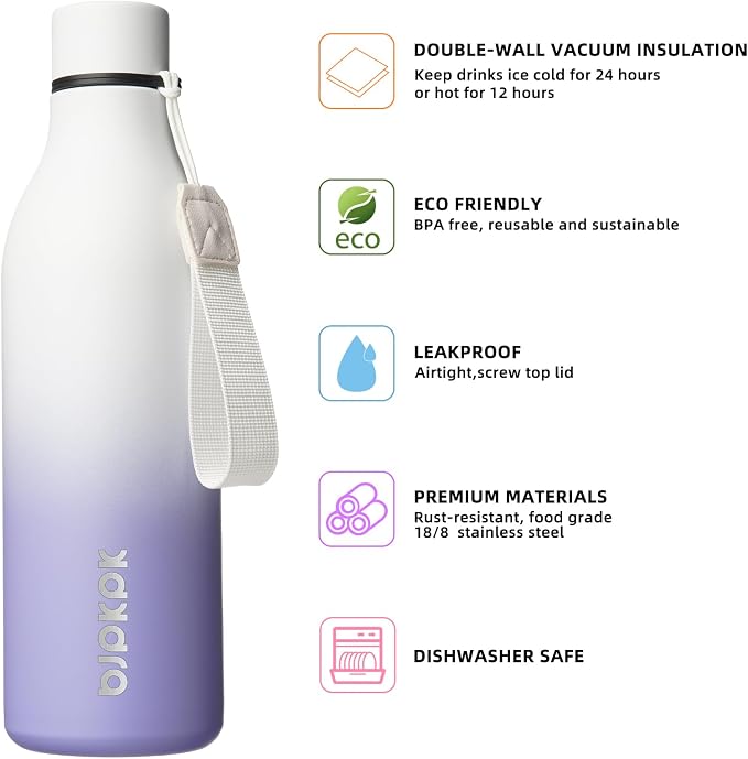BJPKPK 25oz Insulated Water Bottle, Stainless Steel Bottle - Image 2