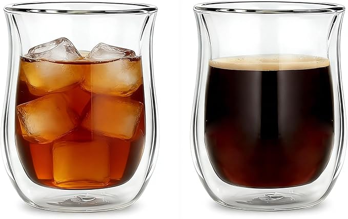 Easyworkz Double Walled Glass Coffee Mugs, Cocktails & All Beverages by Easyworkz
