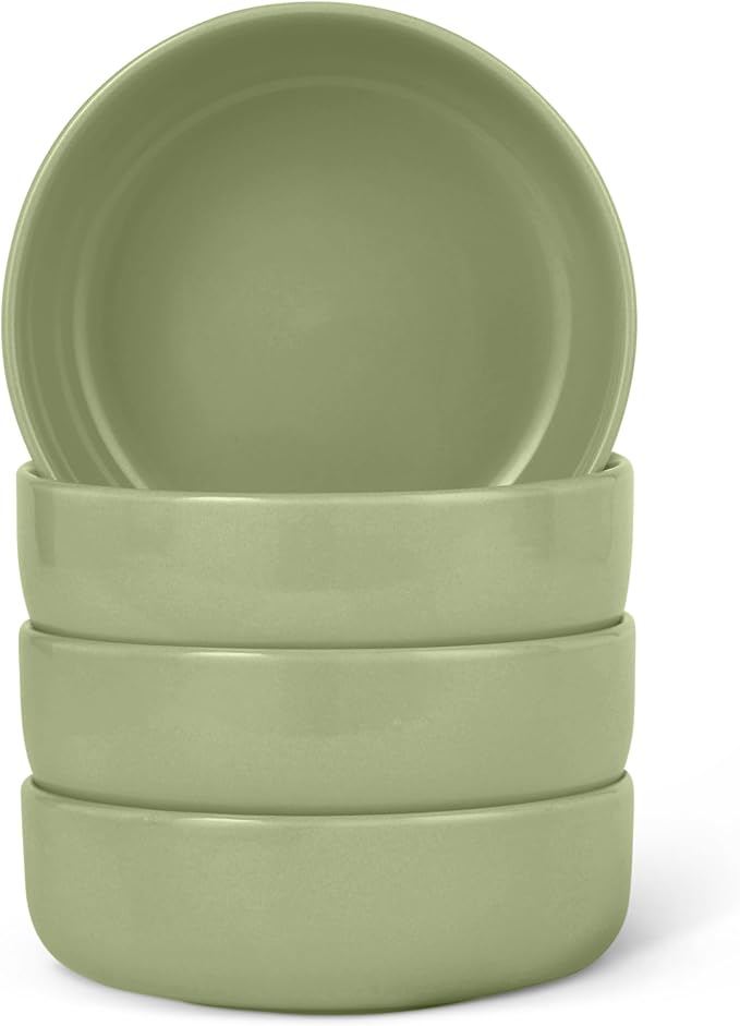 Amazon Basics Glazed Stoneware Bowls, 4-Piece Set, Microwave and Dishwasher-Safe by AmazonBasics