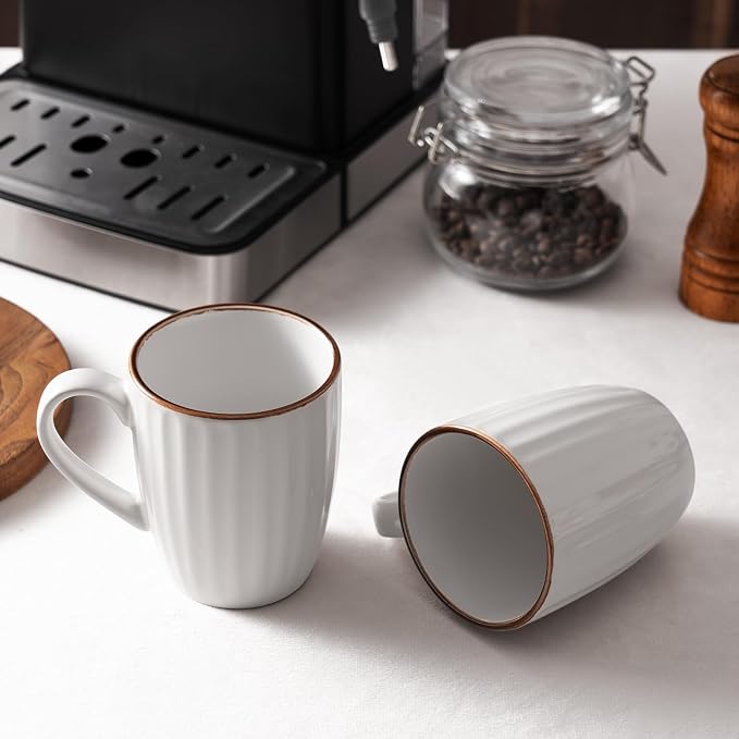 famiware Eden Coffee Mugs Sets of 6, 12 oz Ceramic Stoneware Mug Cup Set | - Image 5