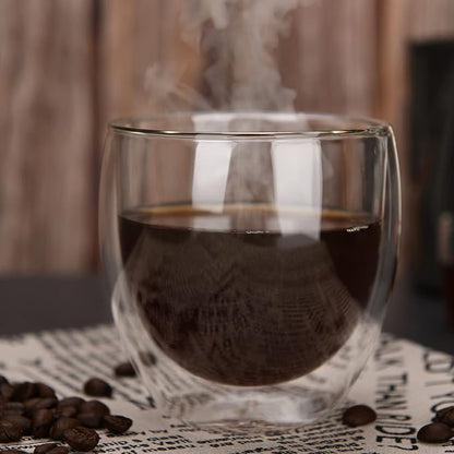 2pcs 8.5OZ/250ml Coffee Glasses Clear Insulated Coffee Mug, Glass Coffee Mug - Image 2