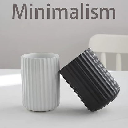 Nordic Ceramic Mug, Japanese Tea Cup 10oz Striped Cup No Handle Drinking Cup - Image 2