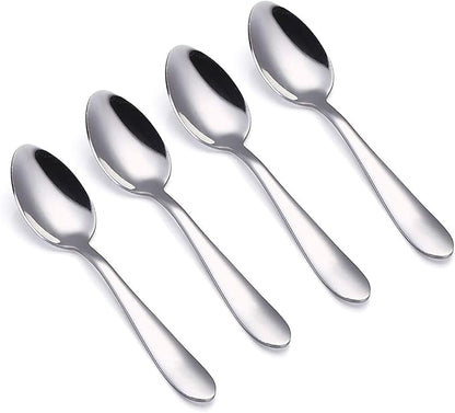 VANRA 4-Piece Children Spoons Stainless Steel Kids Dinner Spoons Child Silver by VANRA