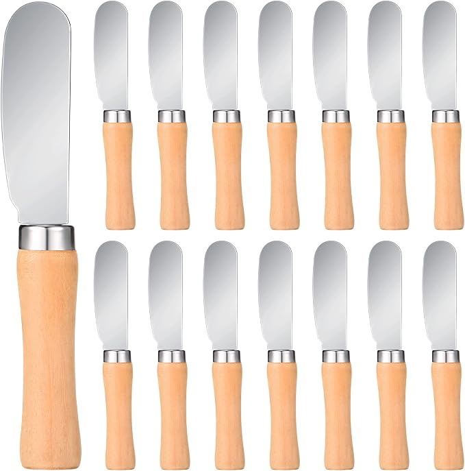 Patelai 15 Pieces Mini Butter Spreader Knife Bulk 4. 5 Inch Wide Blade by Patelai