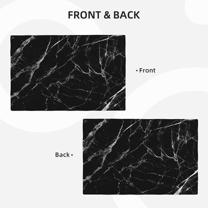 Fiokroo Black with White Marble Placemats Set of 6 Table Mats Table Tableware - Image 8