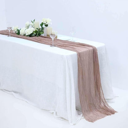 Efavormart 10ft Dusty Rose Cheesecloth Table Runner by efavormart
