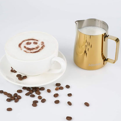 Milk Frothing Pitcher, 350ml Steaming Pitchers Stainless Steel Milk Coffee - Image 4