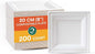 ECO SOUL Pearl White Square Paper Plates (200, 8 Inch)