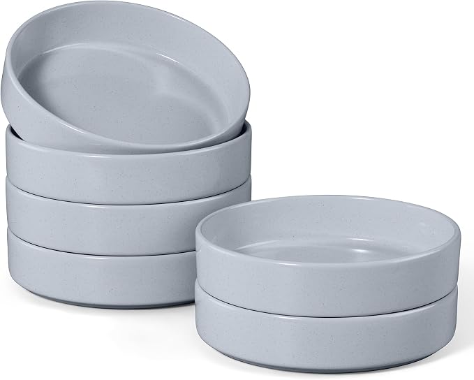 E-far Pasta Bowls Set of 6, 35 oz Large Stoneware Bowl Plates | Shallow & Wide by E-far