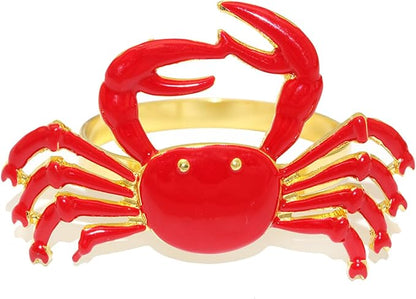 Gold Crab Napkin Rings Set of 12 Nautical Coastal Napkin Holders - Image 8