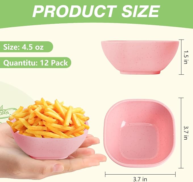 SHECIPIN 12 Pack Unbreakable Dipping Bowls, 4.5 OZ Soy Sauce Dishes，dipping - Image 2