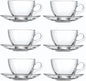 Glass Teacup and Saucer Set, 6 Pack Coffee Mug by GURUDAR