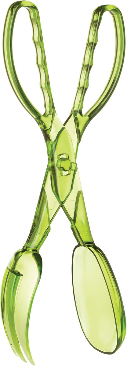 HIC Kitchen Salad Tong, Hinged Design, Detachable Fork and Spoon Green by HIC