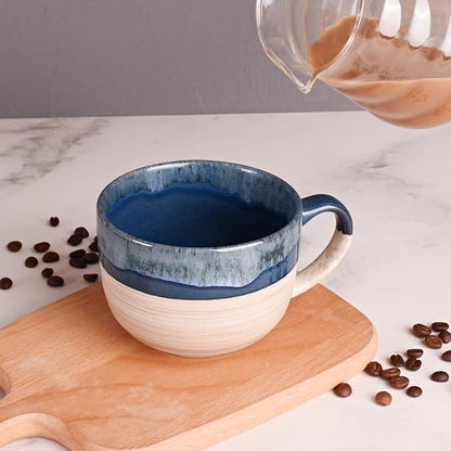 Bosmarlin Large Ceramic Coffee Mug Set of 2, Stoneware Latte Mug - Image 5