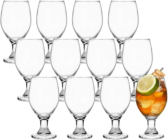 Bekith 12 Pack Goblet Party Glasses, 13-Ounce Classic Beverage Glass Juice - Image 8