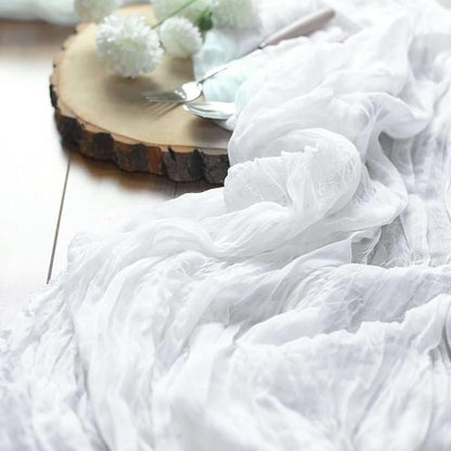 Efavormart 10FT White Cheesecloth Table Runner, Gauze Fabric Boho Wedding Arbor - Image 7