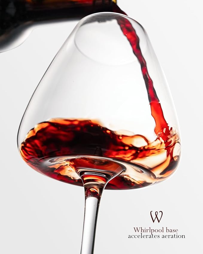 Hand-Blown 18OZ Crystal Wine Glasses Set of 4, Lead-Free Crystal Glasses - Image 6