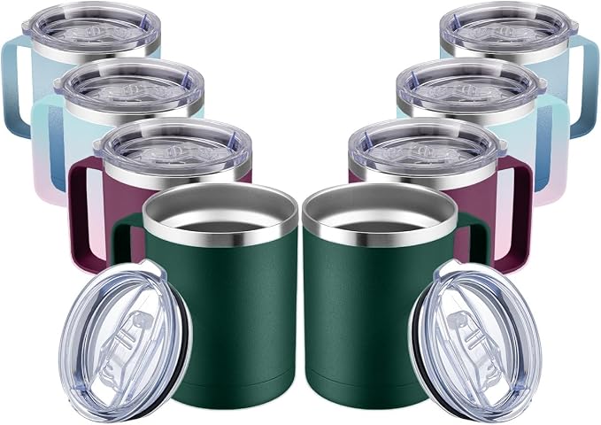 MEWAY 12oz Coffee Mug With Handle 2 Pack Bulk, Stainless Steel Insulated Travel by MEWAY