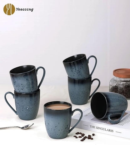 Yeacccng Modern Minimalist Coffee Mugs Set of 6, Cappuccino Cups Set, 16 Oz - Image 4