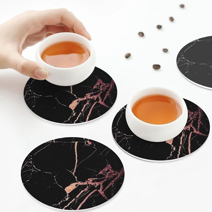 Heat-Resistant Leather Coasters Set of 6, Modern Beverage Coasters - Image 8