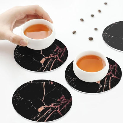 Heat-Resistant Leather Coasters Set of 6, Modern Beverage Coasters - Image 8