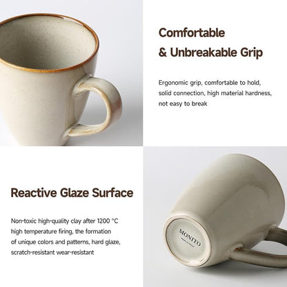 MONITO 17oz Ceramic Coffee Mugs Set of 6, Dishwasher&Microwave Safe, Reactive - Image 4