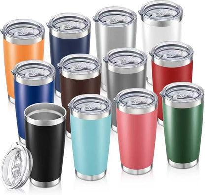 20oz Tumbler Bulk with Lid Stainless Steel Tumblers, 12 Pack | Leak Proof Lid by Unknown