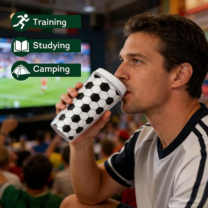 Lily‘s Home Soccer Tumbler 16 oz Set of 2, Double Wall Plastic Cups - Image 5