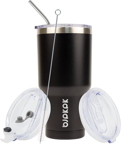 BJPKPK 30 oz Tumbler with Lid and Straw, Insulated Stainless Steel Cup | Double - Image 4