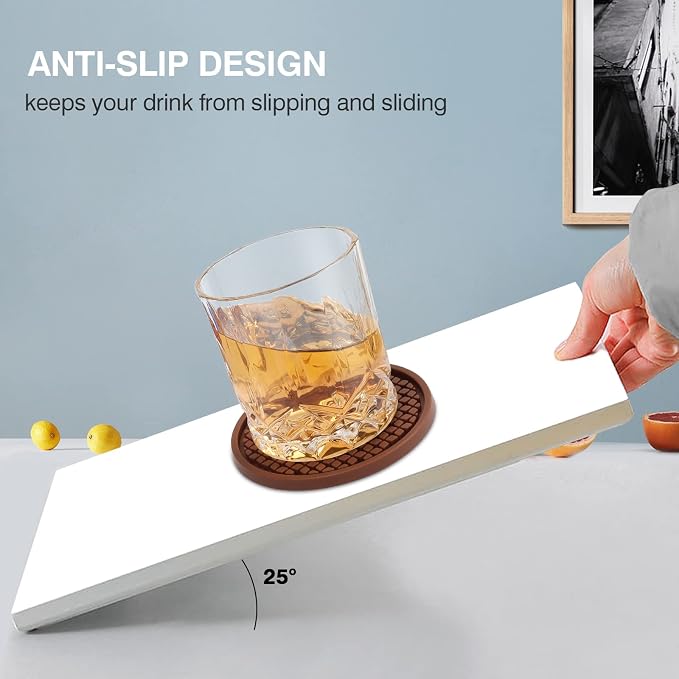 3 Pack Silicone Coasters for Drinks, Thickened Coaster - Image 6