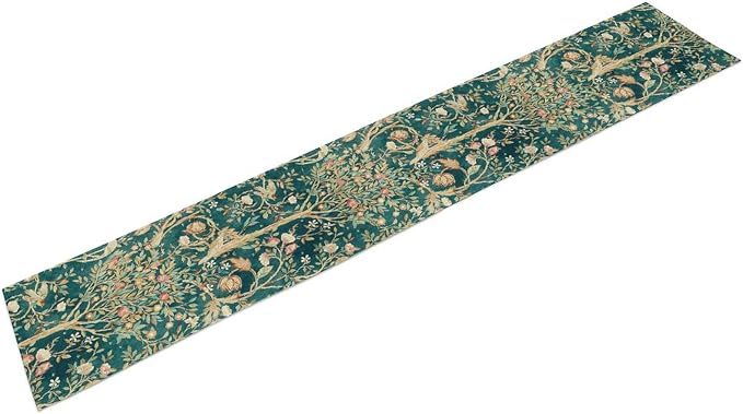 William Morris Original Design Vintage Flowers Green Botanical Printed Table - Image 7
