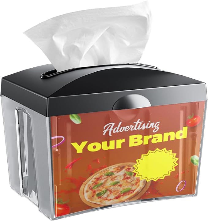 Tabletop Napkin Dispenser Black 8"x6.1"x6.5" | ABS, by Chuangdian