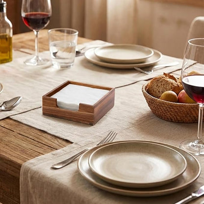 Acacia Cocktail Napkin Holder for Table, Wooden Napkin Holder, Flat Square - Image 4