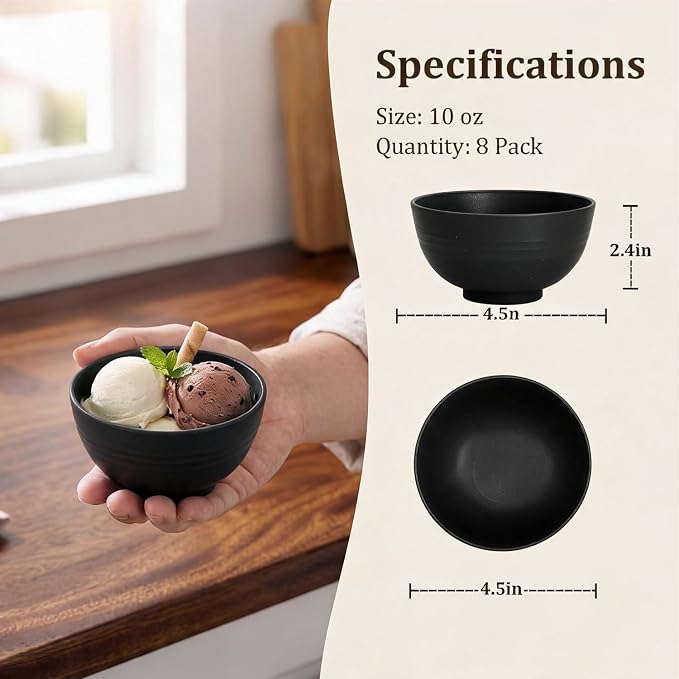 PYRMONT Wheat Straw Bowls 10 Oz Bowls Set - Image 2