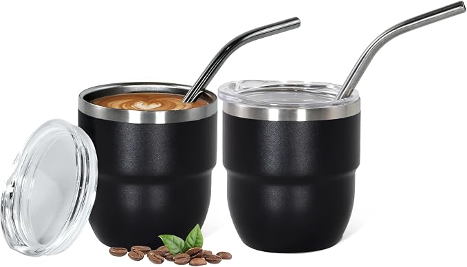 CHLJAR Espresso Cups, 4oz Insulated Espresso Cup Set of 2, Espresso Shot Cups by Unknown