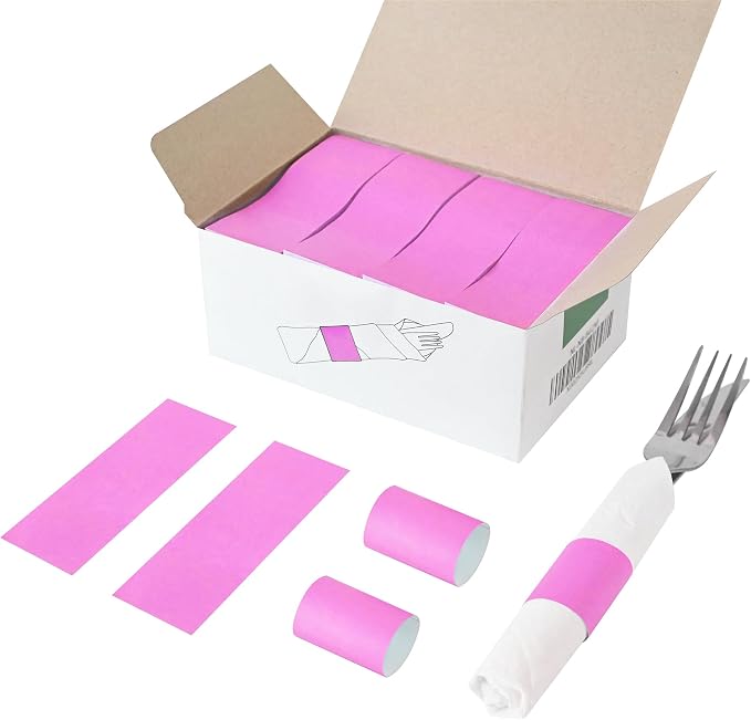 Self-Adhesive Napkin Bands, elegant table setting, by NATURALABEL
