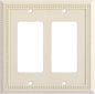 Henne Bery Sunken Pearls Heavy Duty Decorative Wall Plate Switch Plate Outlet Cover, Durable Solid Zinc Alloy (Double Decorator, Light Almond)