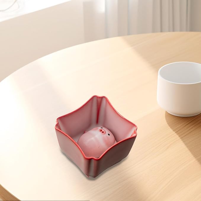 Ceramic Tea Cup and Piggy Miniature Figurine Traditional Porcelain Teacup - Image 5