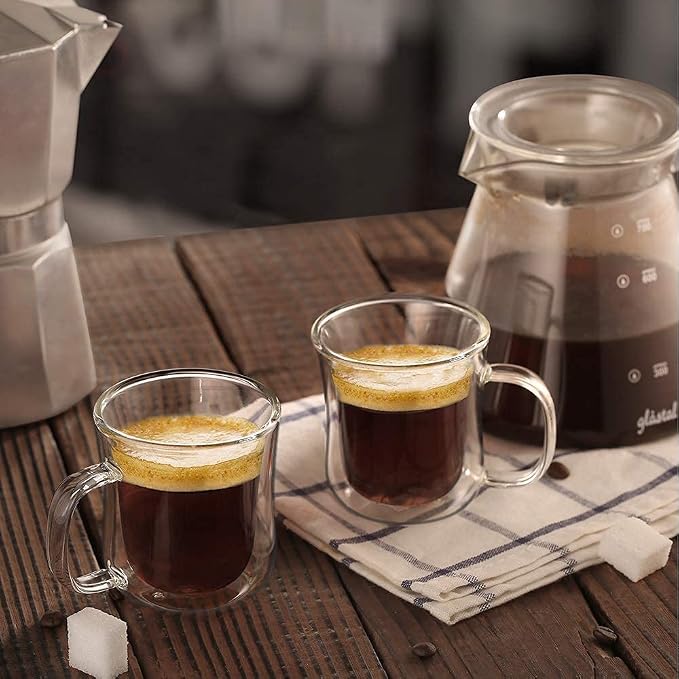 ecooe Espresso Cups 4 Oz Double Walled Glasses Coffee Mugs Set of 2, Insulated - Image 7