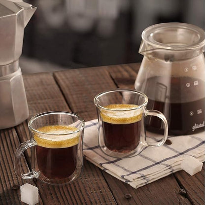 ecooe Espresso Cups 4 Oz Double Walled Glasses Coffee Mugs Set of 2, Insulated - Image 7
