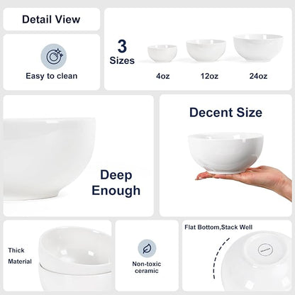 Selamica Ceramic Cereal Bowls set of 6, 24 oz Soup Bowls - Image 5