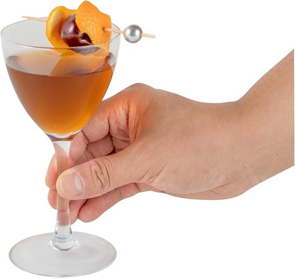 Restaurantware-Vetri 5 Ounce Nick And Nora Glasses, 6 Dishwashable Martini Glasses - No Lead, Vintage Inspired, Clear Glass Cocktail Drinkware, For Hosting Parties, Serve Whiskey, Gin And More