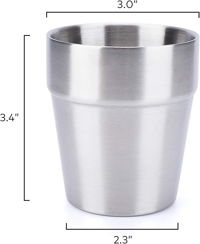 Beasea Stainless Steel Cups 8 oz, Metal Drinking Cups Set of 4, Stackable - Image 2