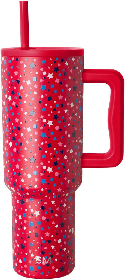 Simple Modern Tumbler with Handle and Straw | 40oz | Stars | Trek Tumbler by Unknown
