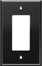 LIDER Reflective Acrylic Decorator Wall Plate, Mirrored Light Switch Plate, Plexiglass Outlet Cover, Acrylic Glass, Oversized 1-Gang 5.25" x 3.44", LWP-31O-ABK, Black