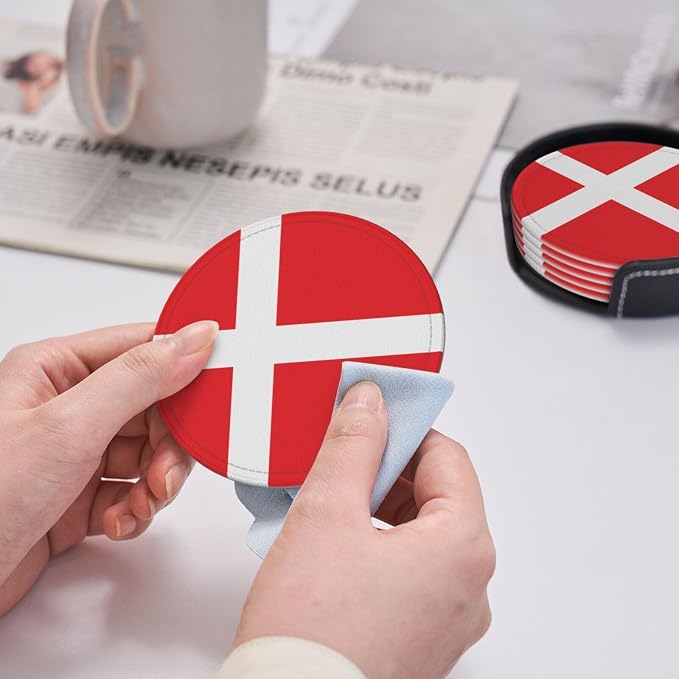 Danish Flag Coasters for Drinks - Image 5